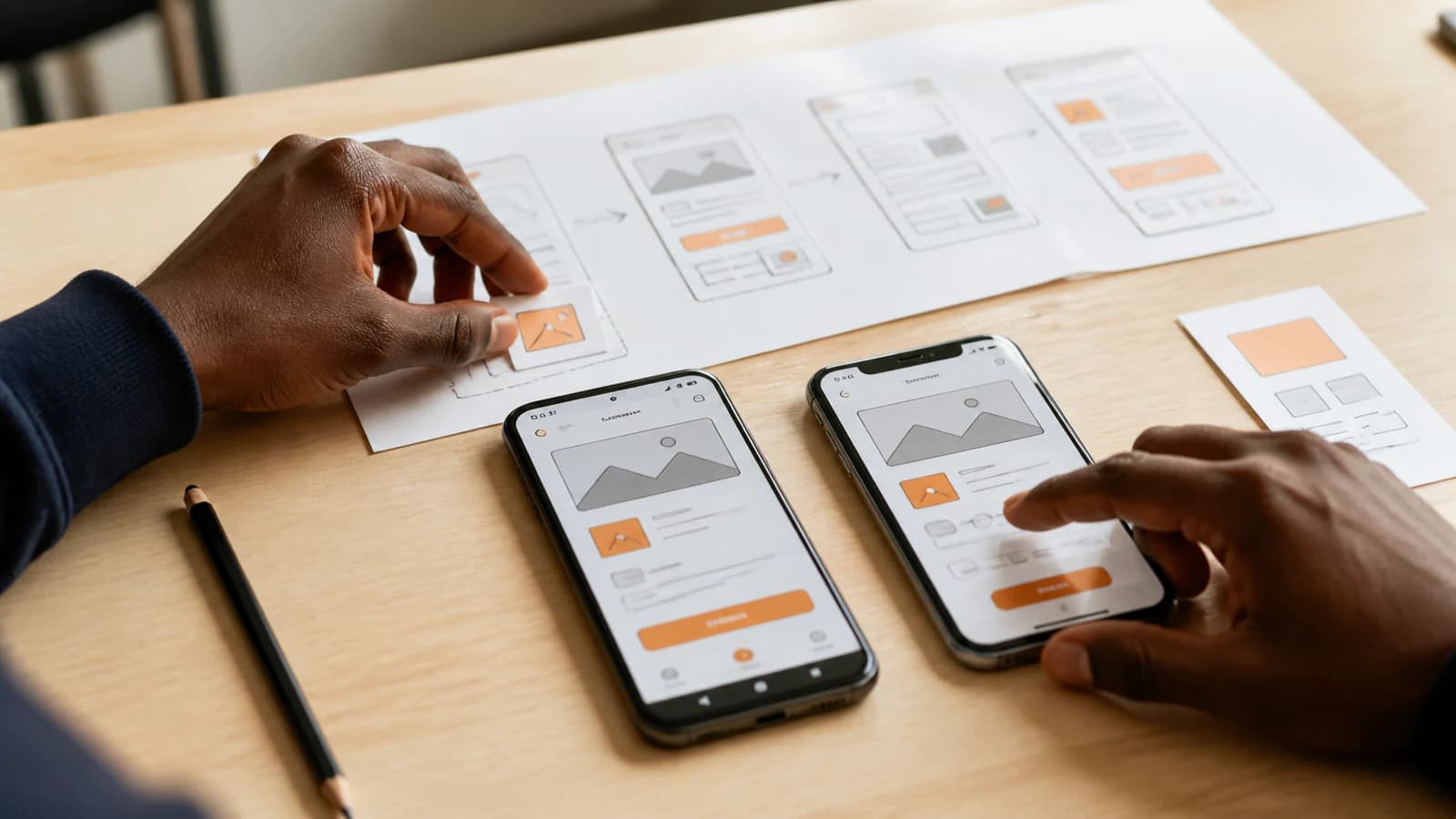 Prototype d'application testé sur deux plateformes mobiles